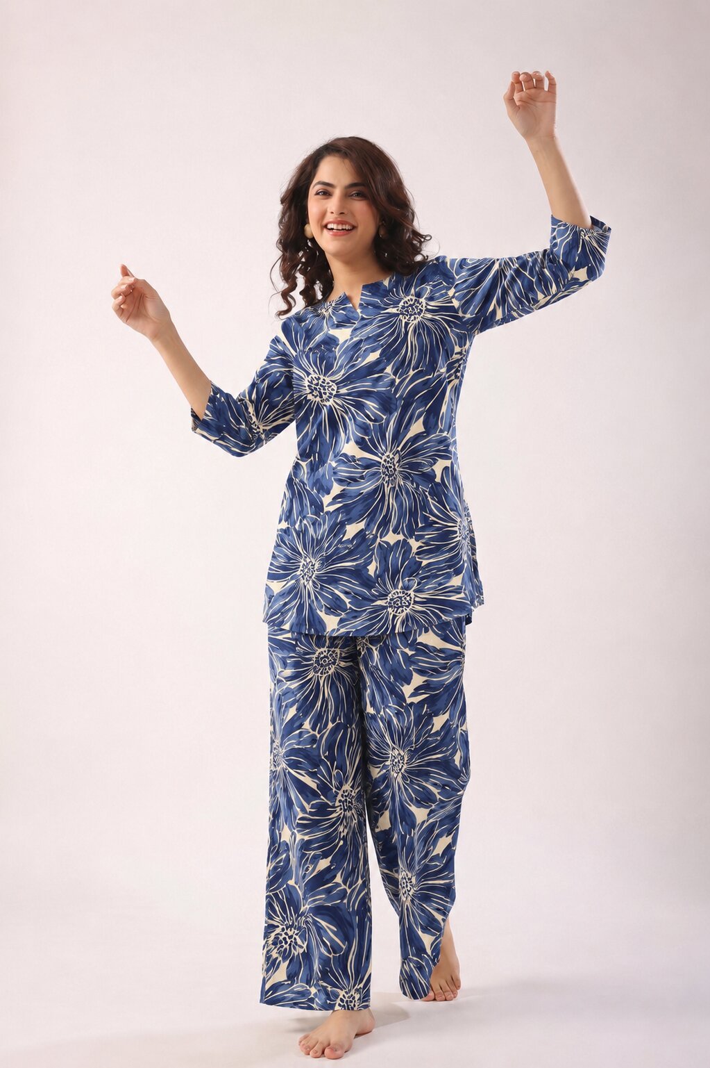 BLUE TROPICAL CO-ORD SET