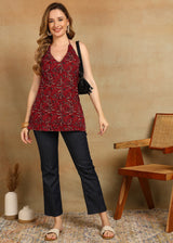 RED MULTI NOODLE STRAP CORSET