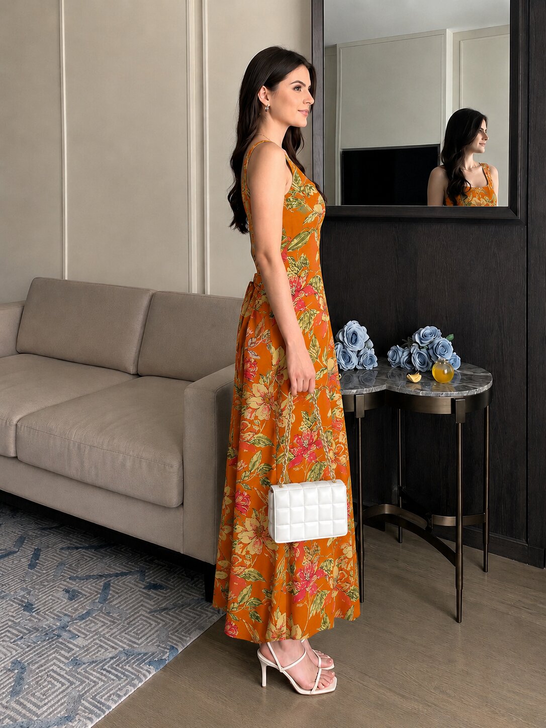 MUSTRAD FLORAL STRAP DRESS