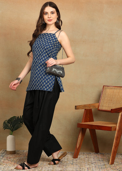 BLUE SHORT KURTI SQUARE