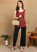 BROWN POT SHORT KURTI