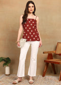 MAROON FLORAL KURTI