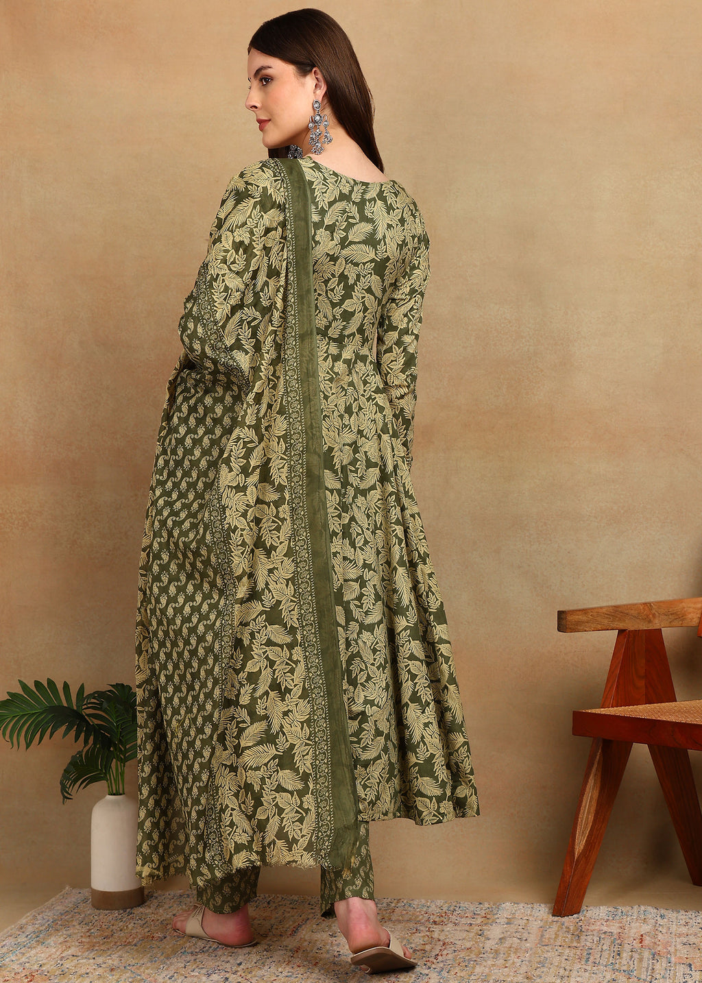 OLIVE HERITAGE ANARKALI SUIT SET