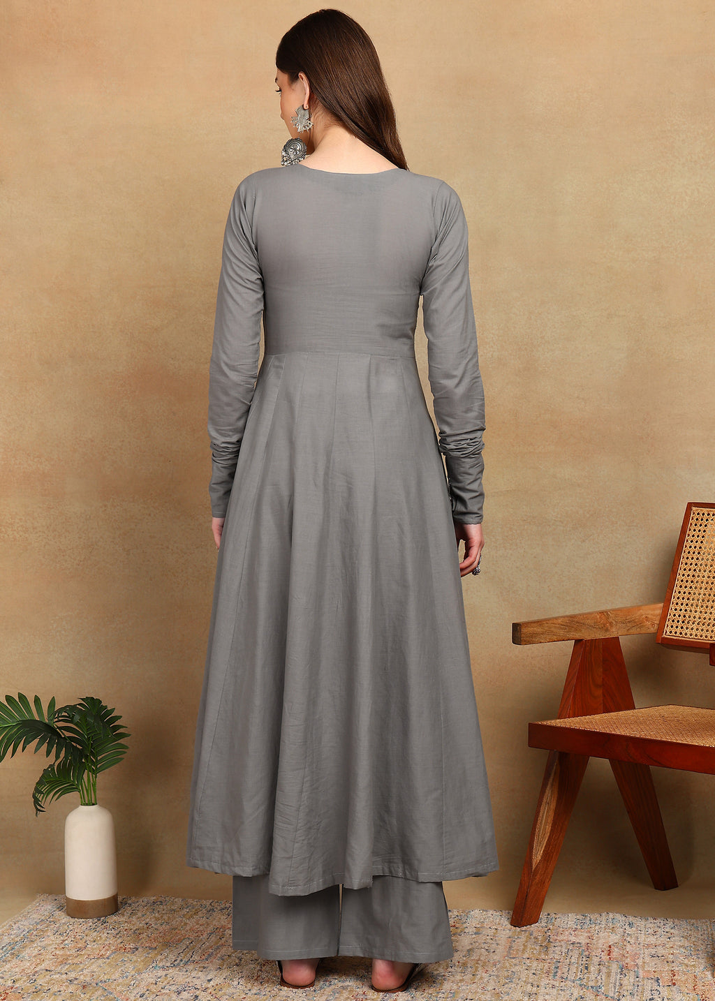 GREY ELEGANT KURTA PLAZZO SET
