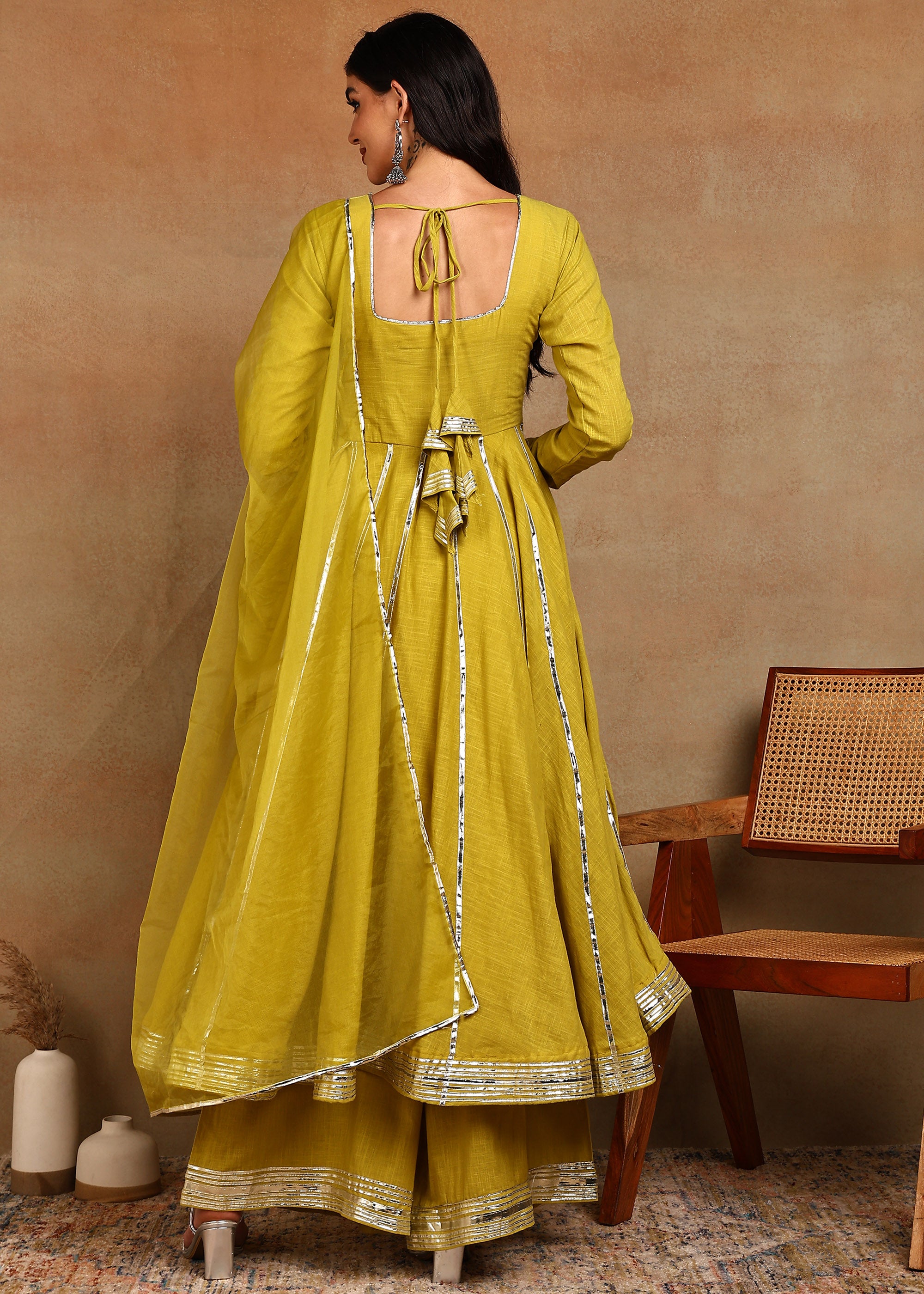 Lime Gota Grace Anarkali suit set