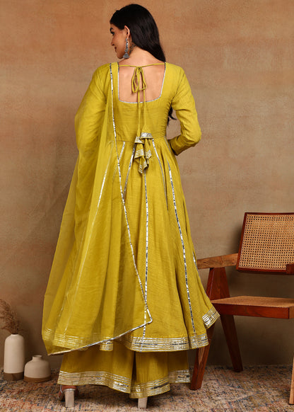 Lime Gota Grace Anarkali suit set