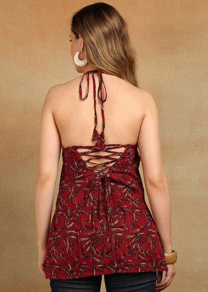 RED MULTI NOODLE STRAP CORSET