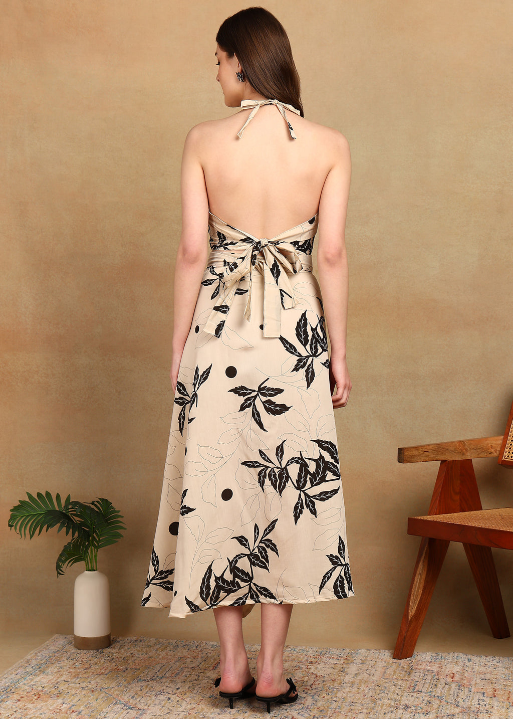 LEAFY BLACK MODAL CO-ORD SET