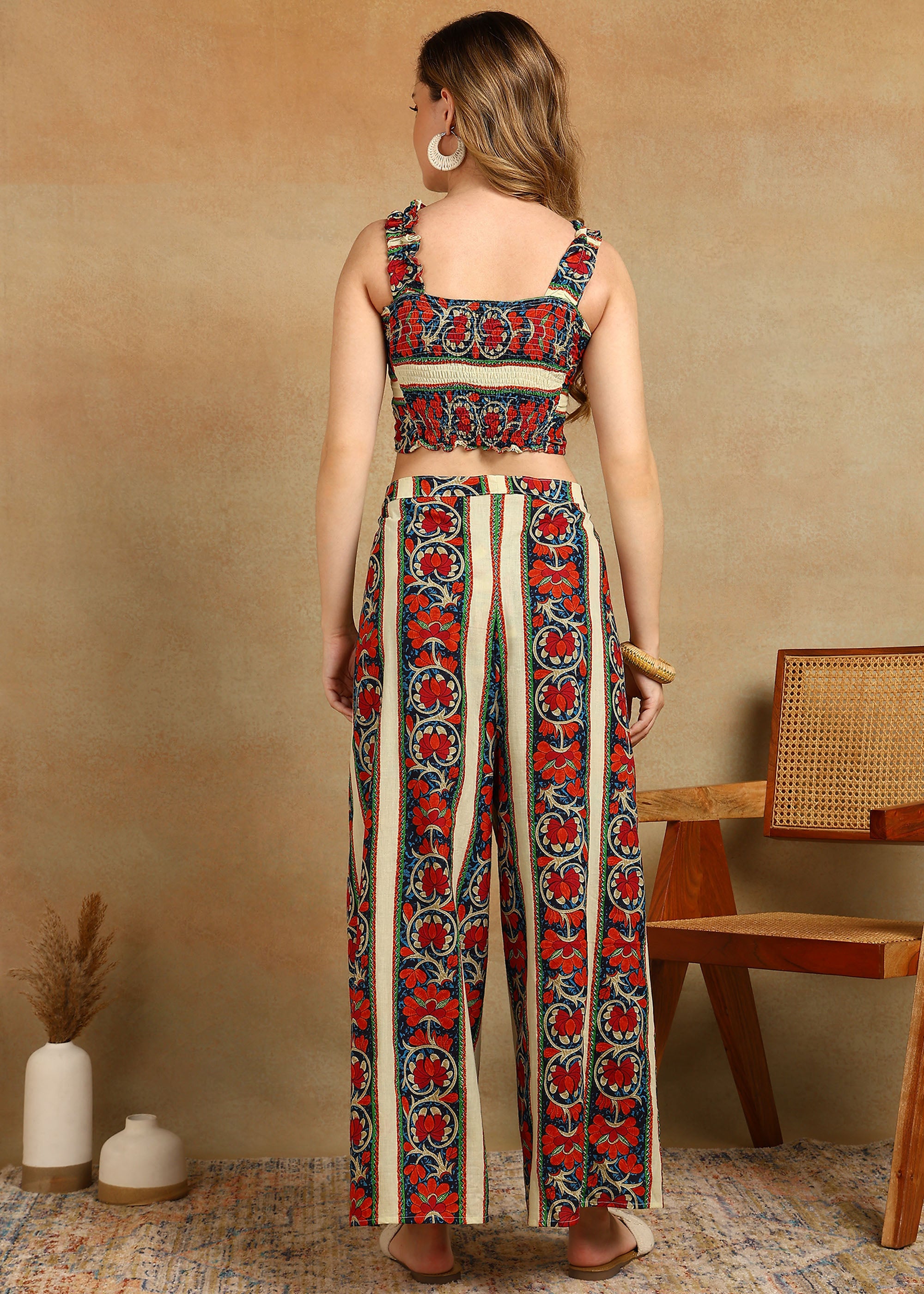 CREAM LINES CO-ORD SET