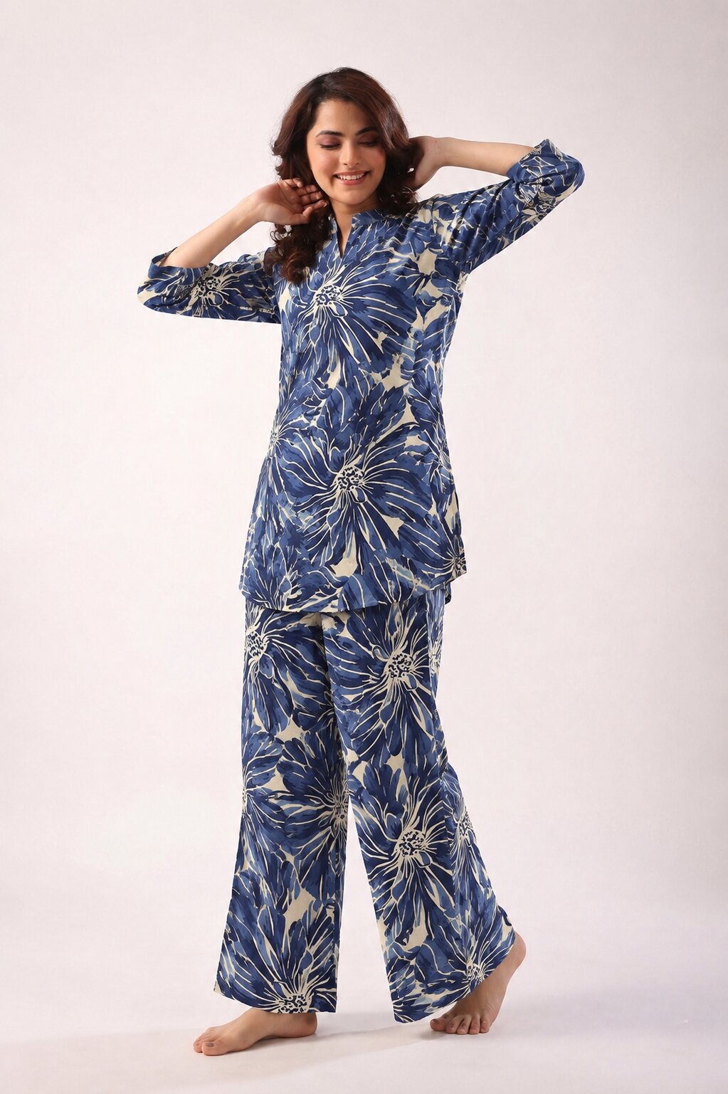 BLUE TROPICAL CO-ORD SET