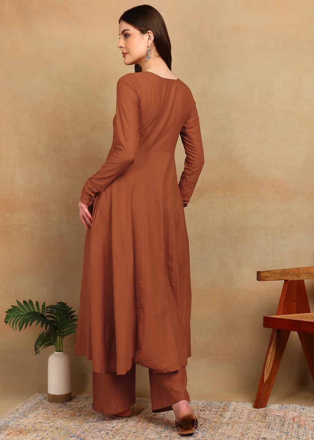 RUST ELEGANT KURTA PLAZZO SET