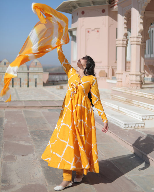 HALDI HUES ANARKALI SUIT SET