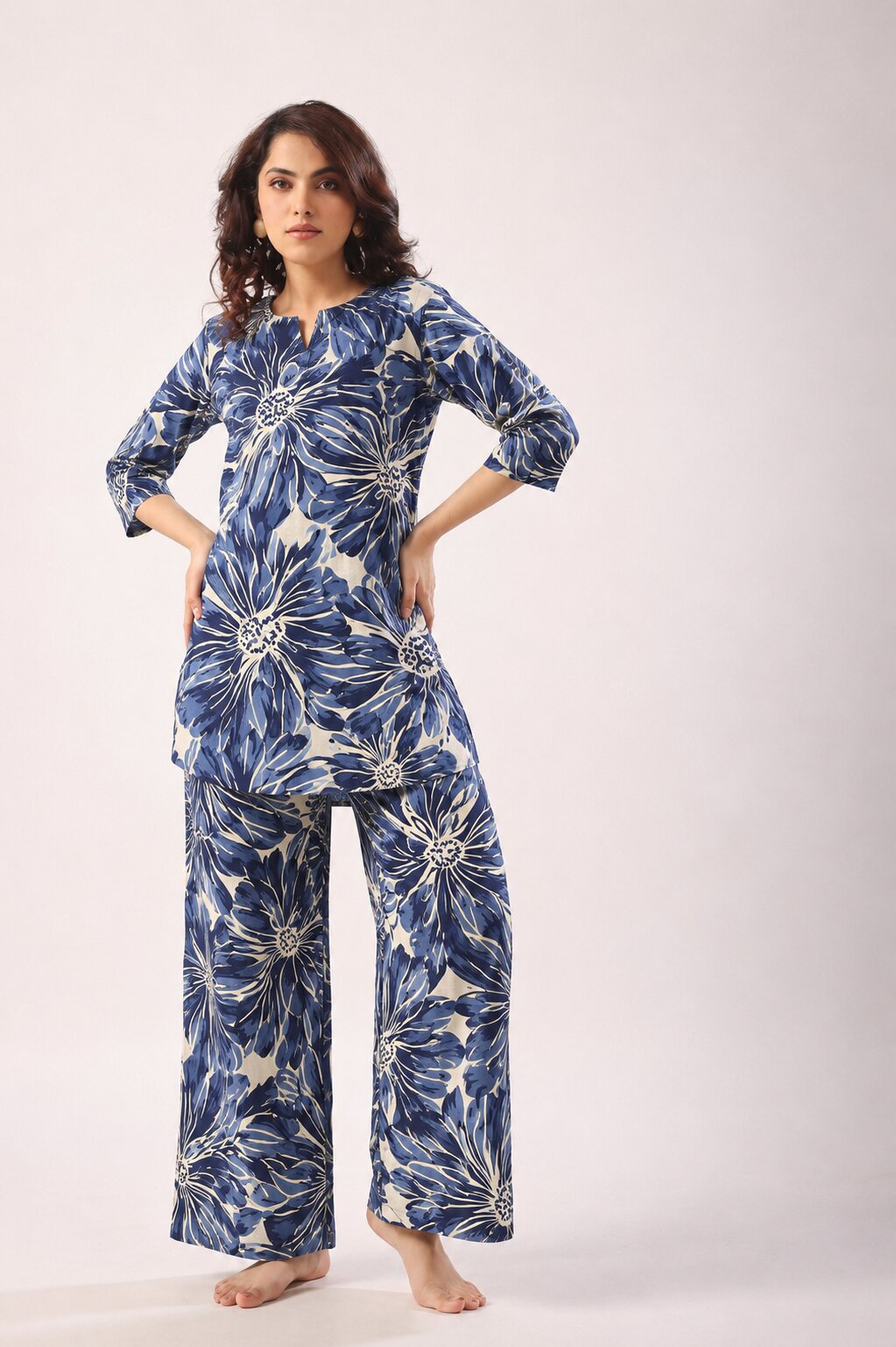 BLUE TROPICAL CO-ORD SET