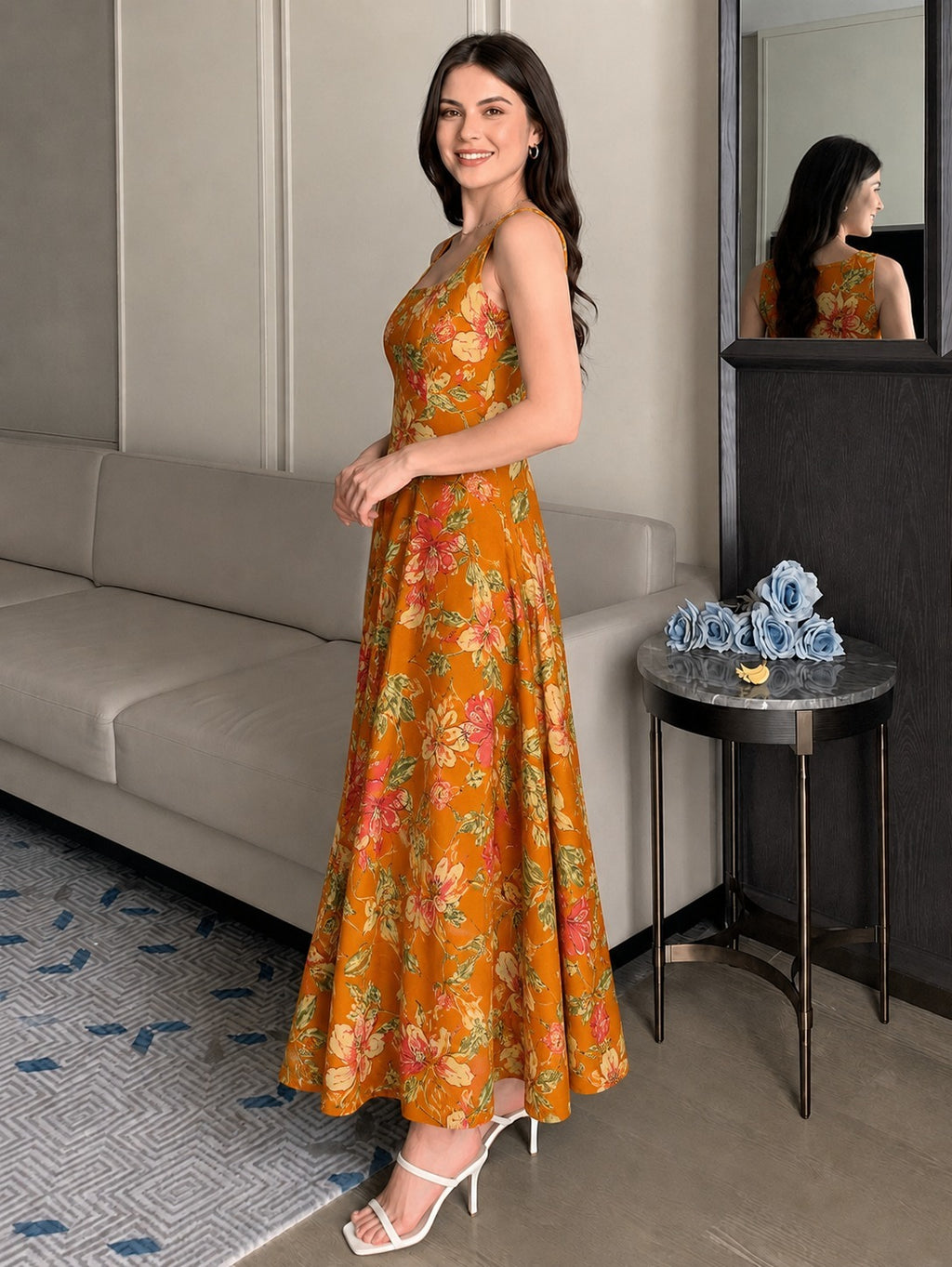 MUSTRAD FLORAL STRAP DRESS