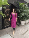 PINK LAHERIA LONG KURTI