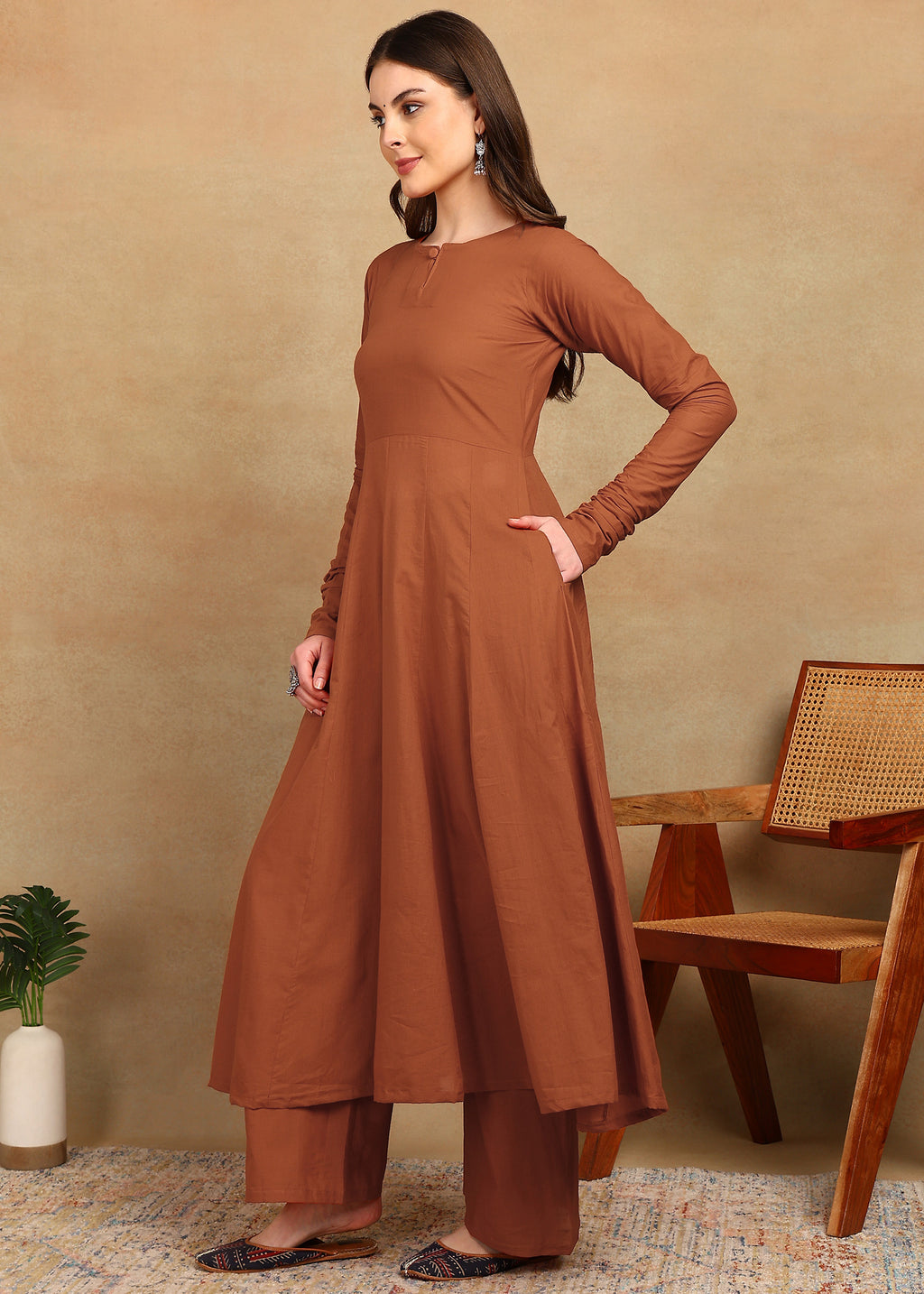 RUST ELEGANT KURTA PLAZZO SET