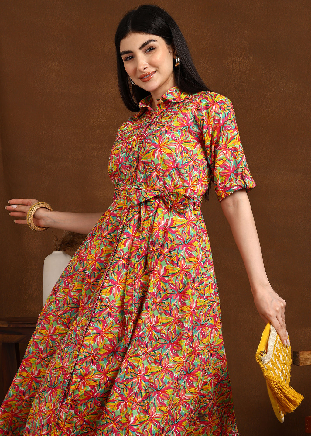PINK FLORAL MULTI DRESS
