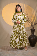 OLIVE AURA ANARKALI SUIT SET