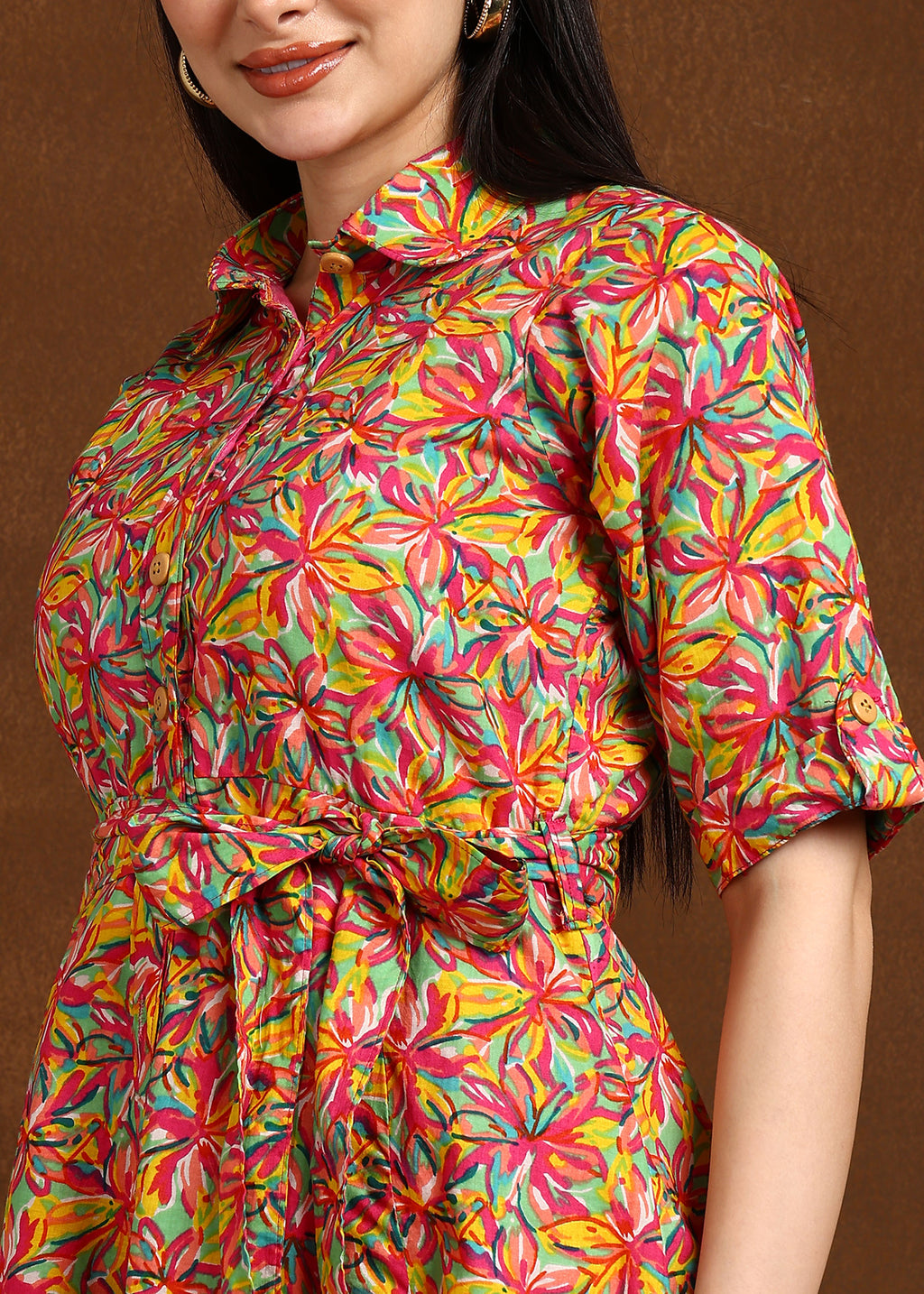 PINK FLORAL MULTI DRESS