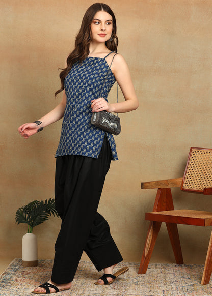 BLUE SHORT KURTI SQUARE