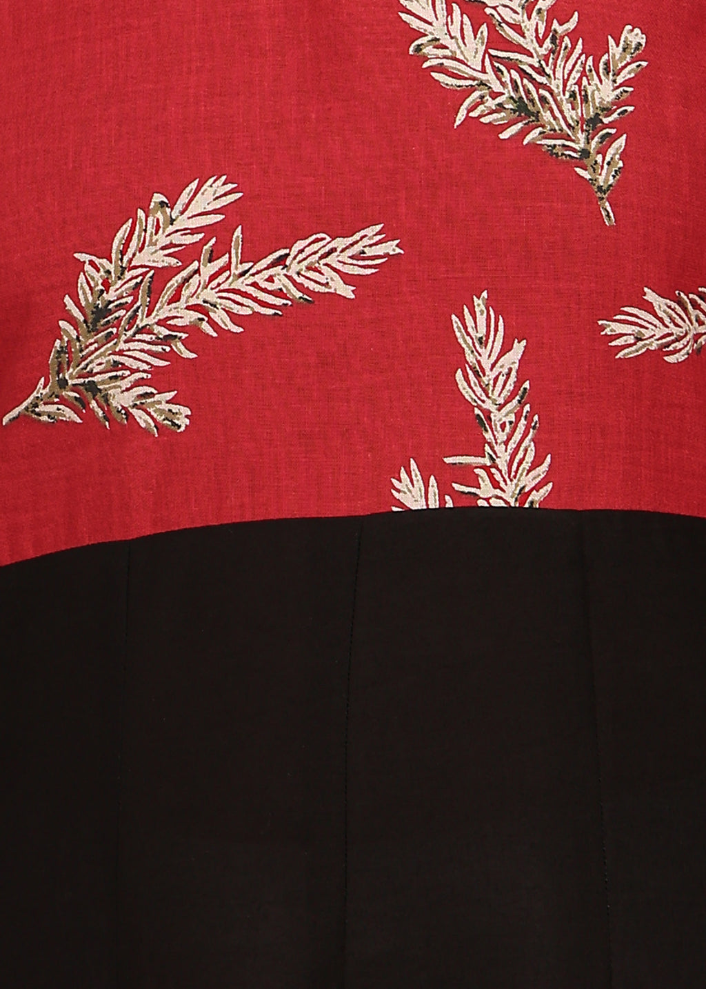 BLACK KURTA PLAZO PANELLED YOKE DESIGN