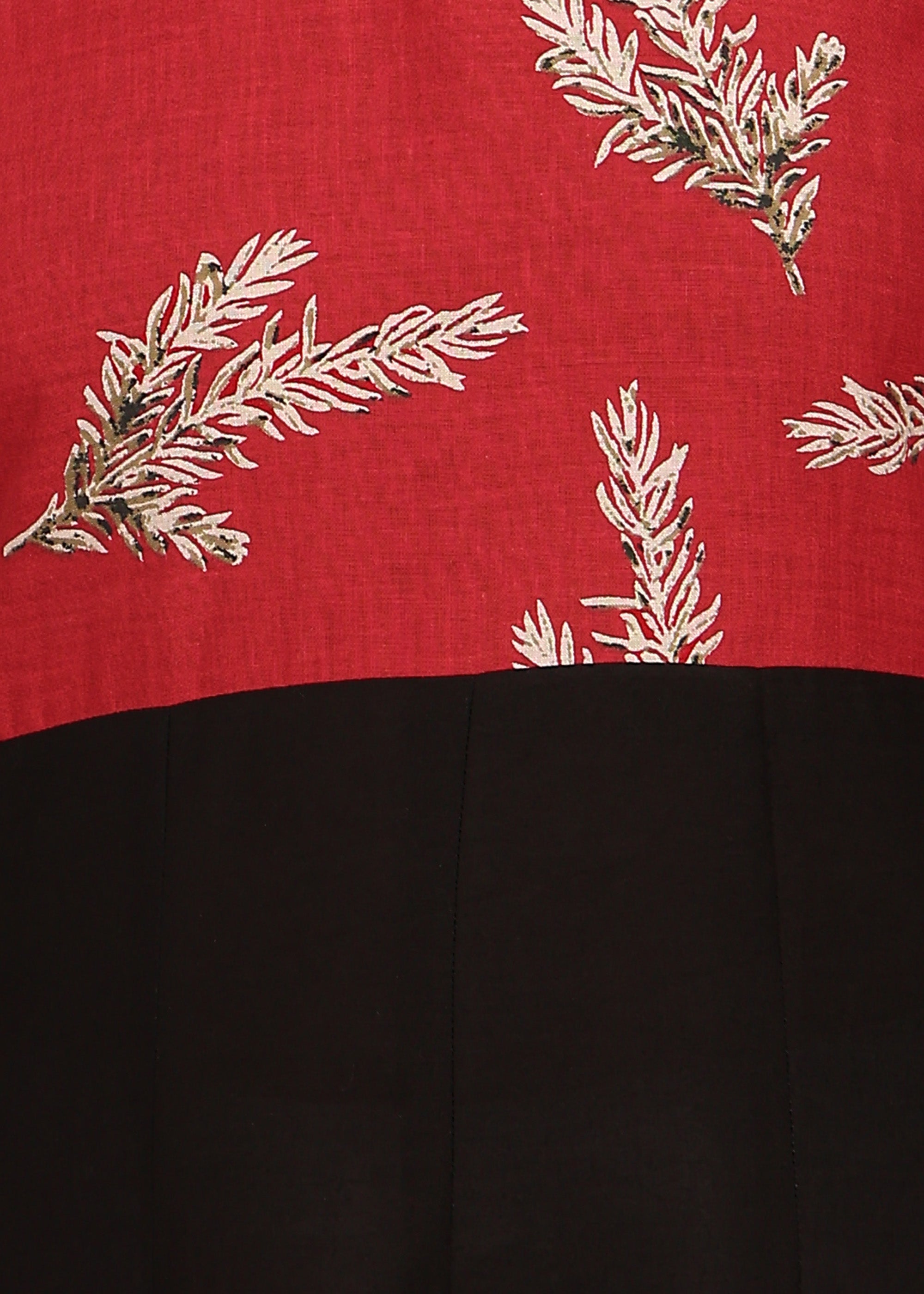 BLACK KURTA PLAZO PANELLED YOKE DESIGN
