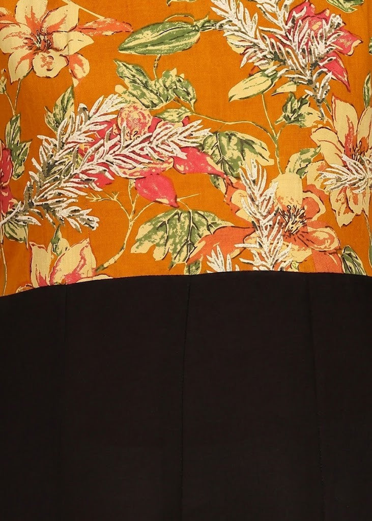 BLACK MUSTARD YOKE KURTA PLAZZO