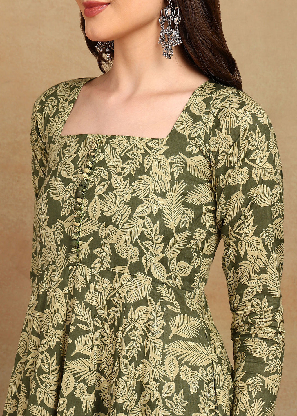 OLIVE HERITAGE ANARKALI SUIT SET