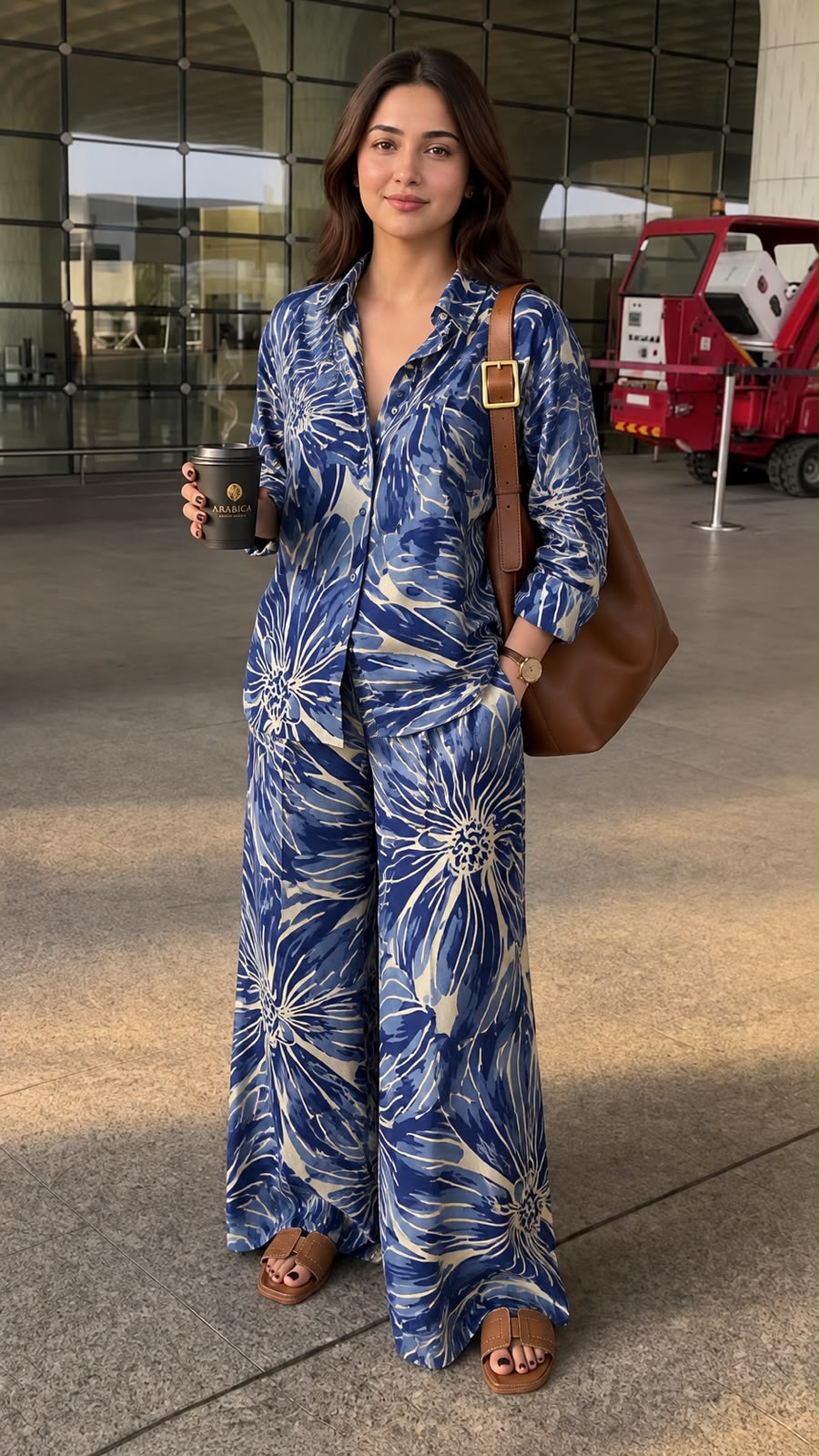BLUE ABSTRACT CO-ORD SET