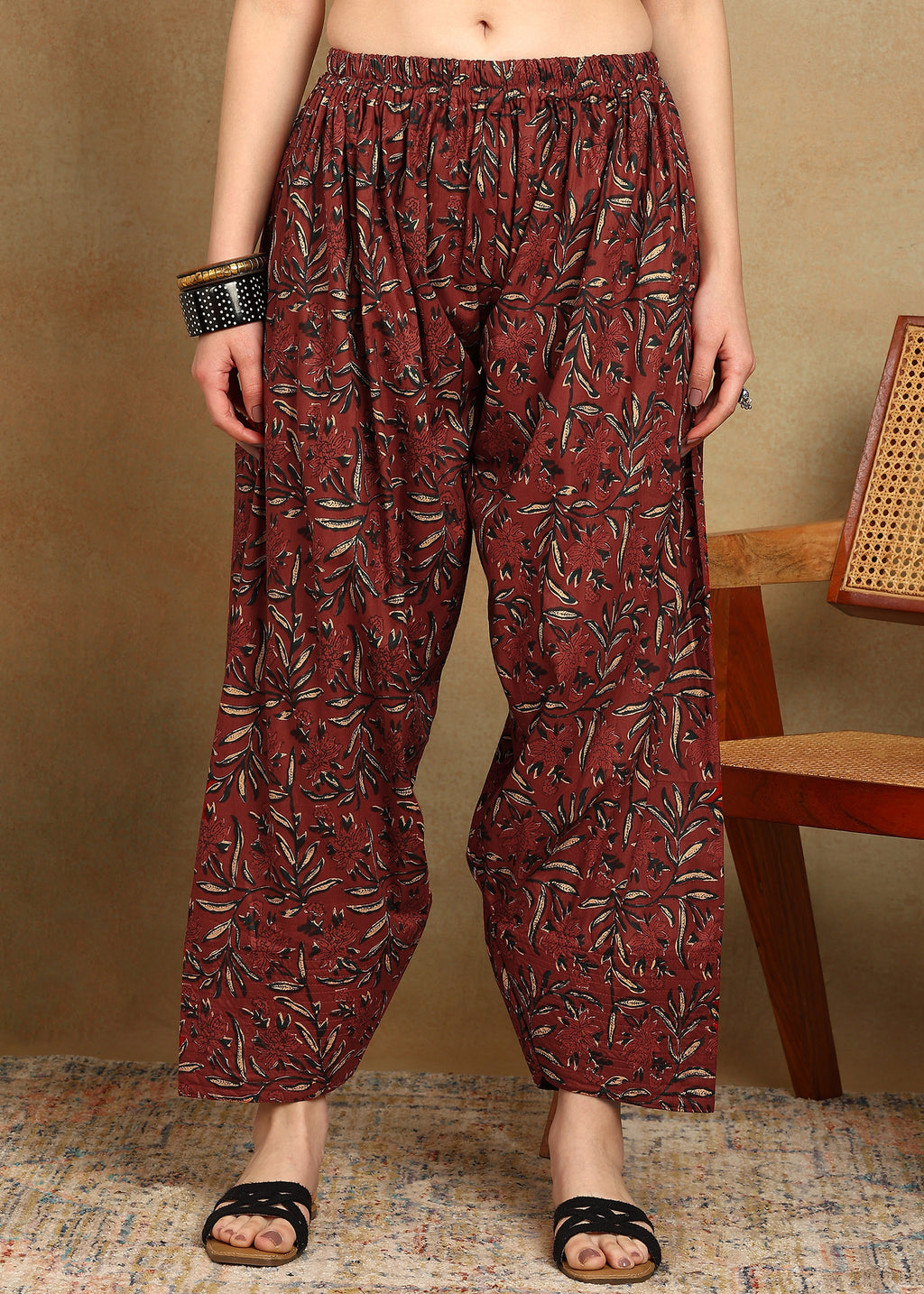 RED BLACK FARSI SALWAR SUIT SET