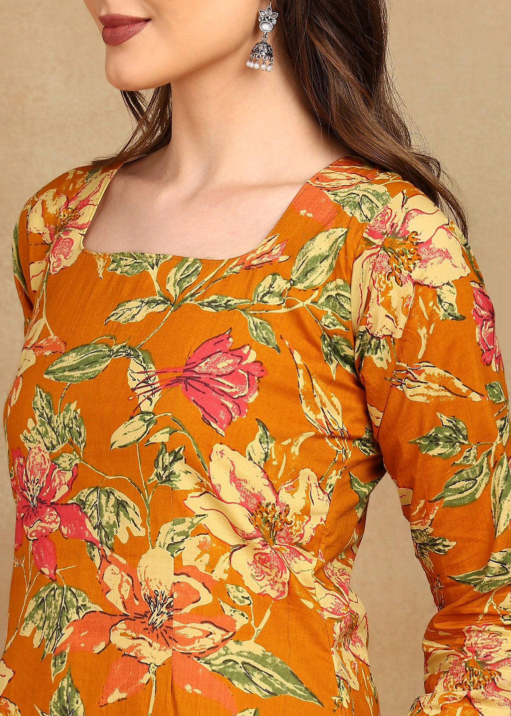 MUSTARD FULL SLEEVES KURTI