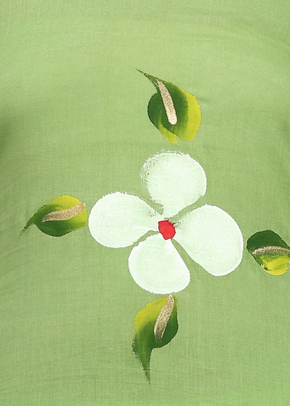 GREEN HANDPAINTED FLORAL SUIT SET