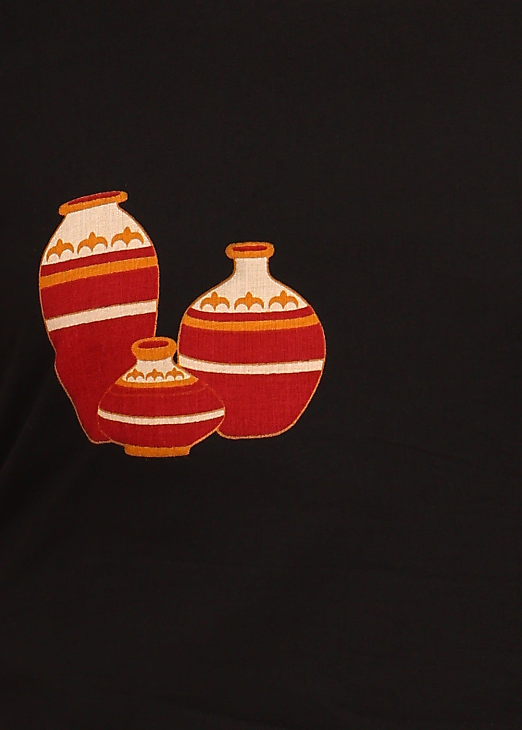 BLACK POT SHORT KURTI