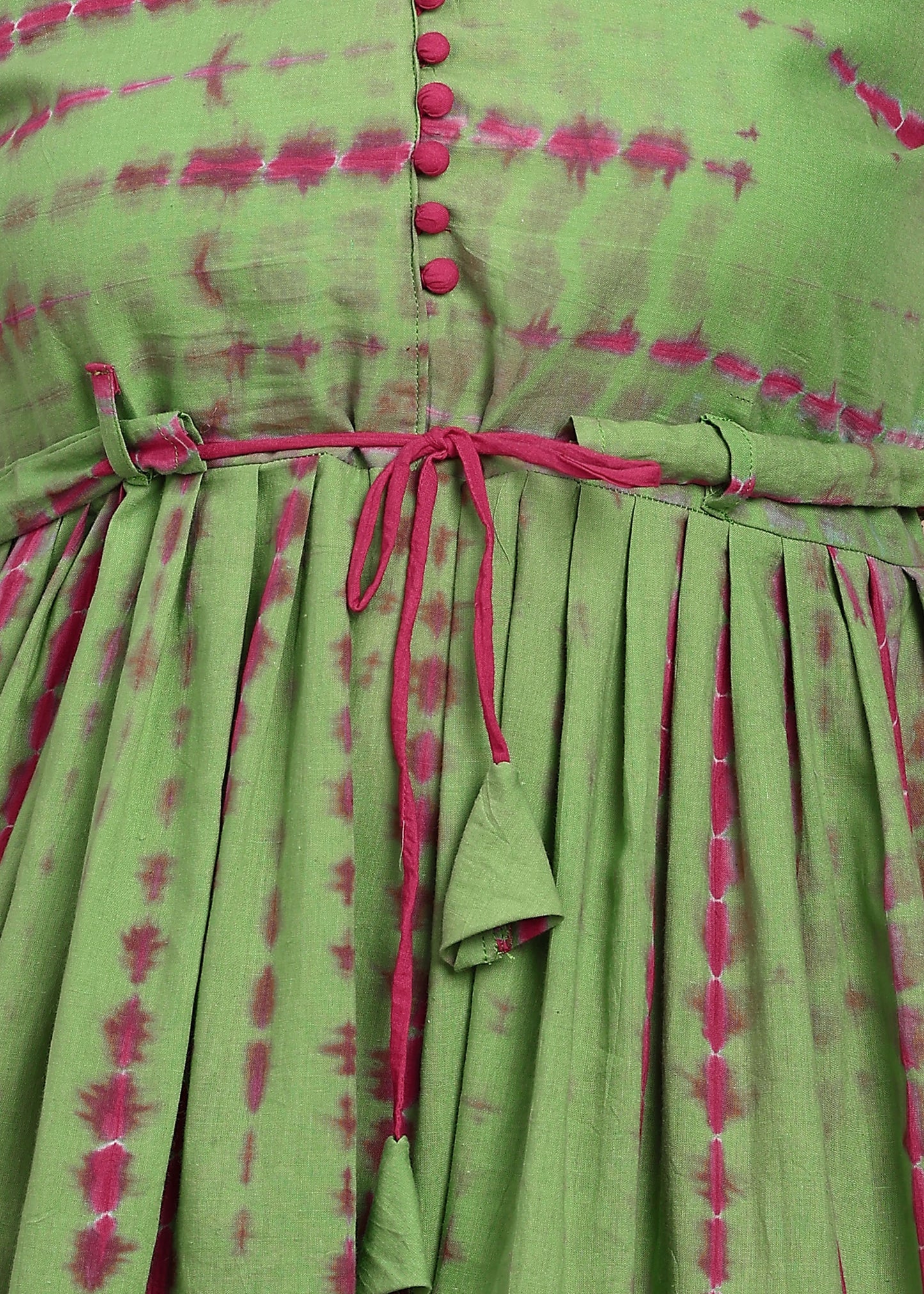 GREEN PINK SHIBORI SUIT SET