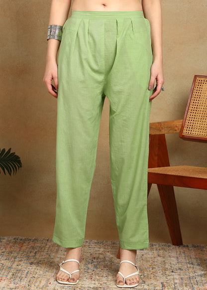 GREEN HANDPAINTED FLORAL SUIT SET