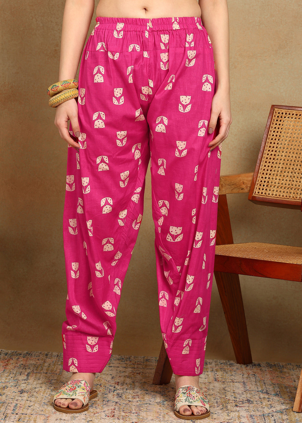 PINK FLORAL KURTA SET