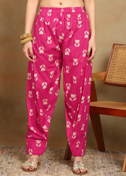 PINK FLORAL KURTA SET