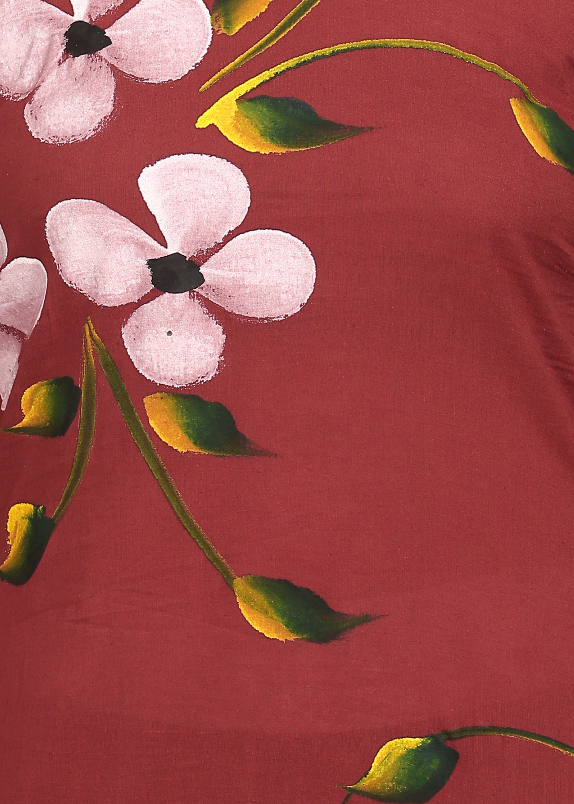 MAROON FLORAL HANDPAINT SUIT SET