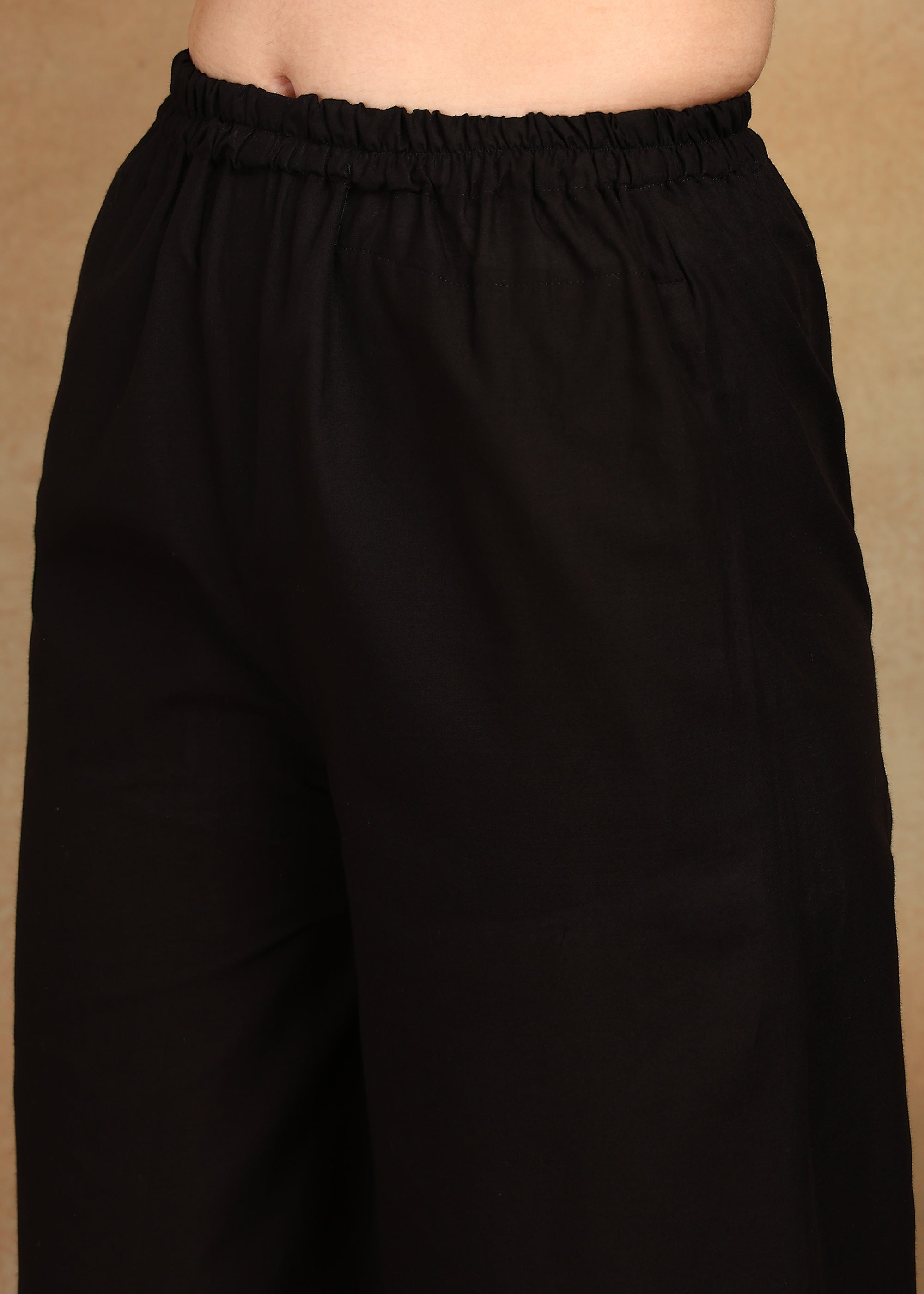 BLACK MUSTARD YOKE KURTA PLAZZO