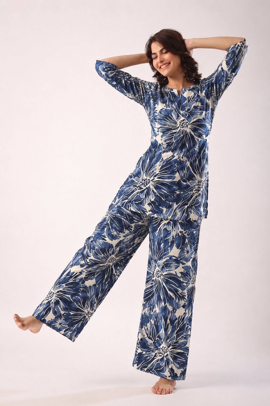 BLUE TROPICAL CO-ORD SET