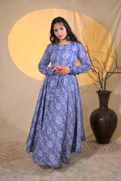 IKAT ICE BLUE KURTA PLAZZO SET