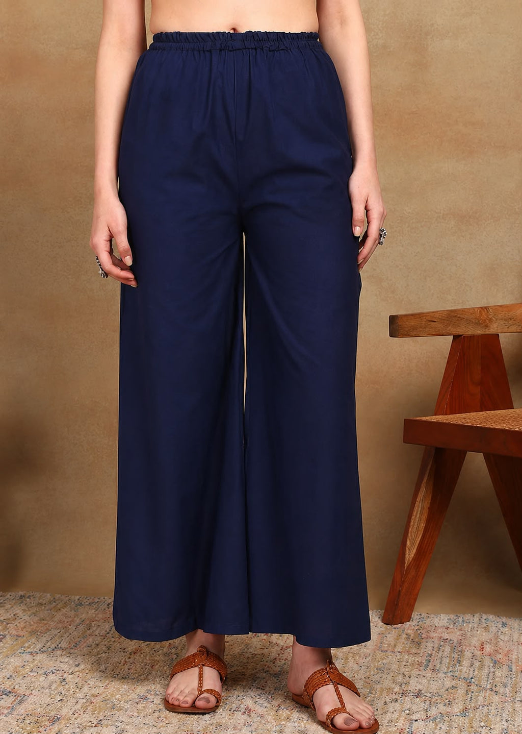 BLUE RED YOKE 3/4 SLEEVES