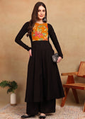 BLACK MUSTARD YOKE KURTA PLAZZO