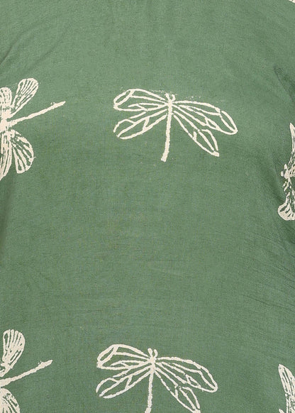 DABU GREEN HANDPRINTED SUIT SET