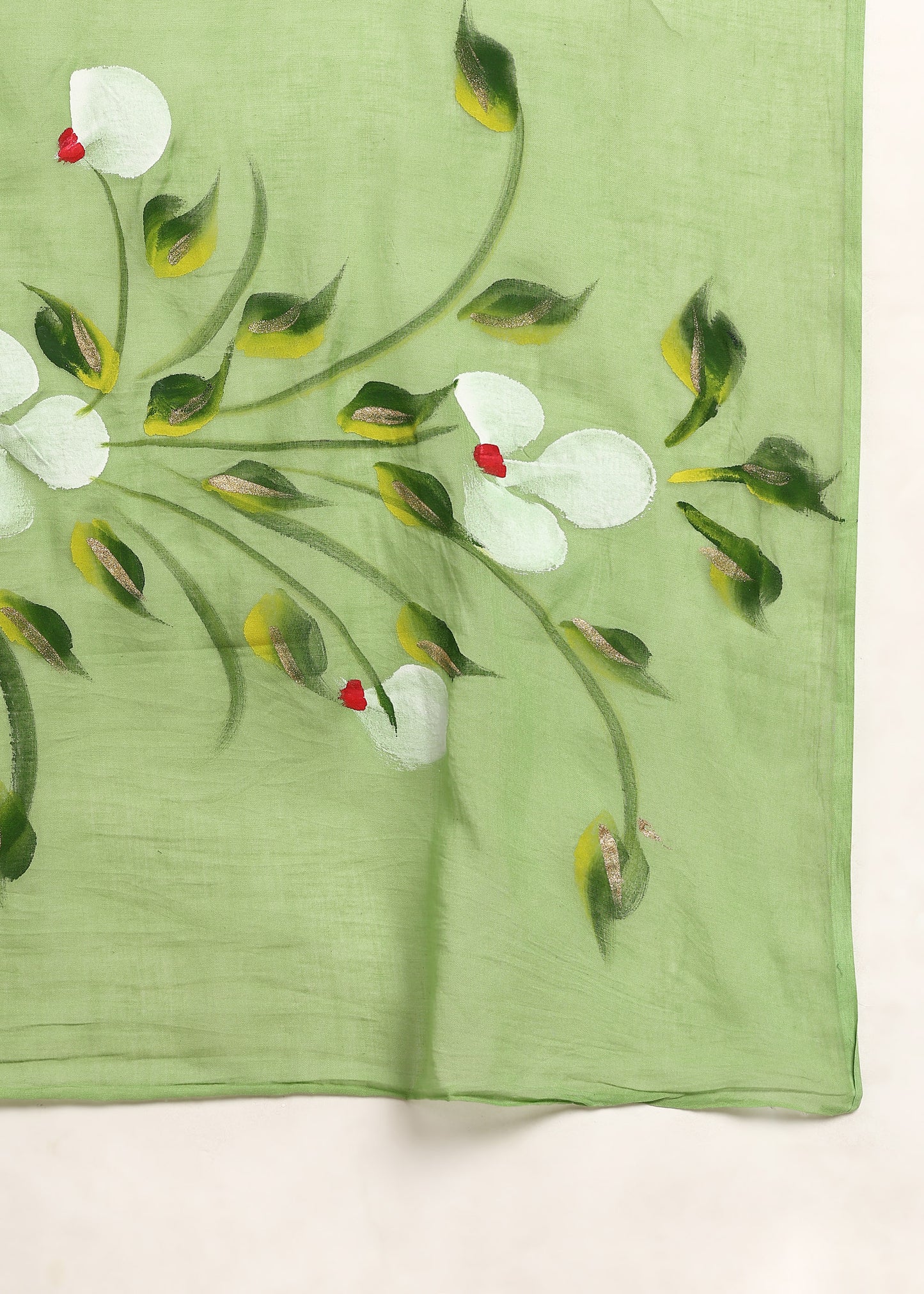 GREEN HANDPAINTED FLORAL SUIT SET