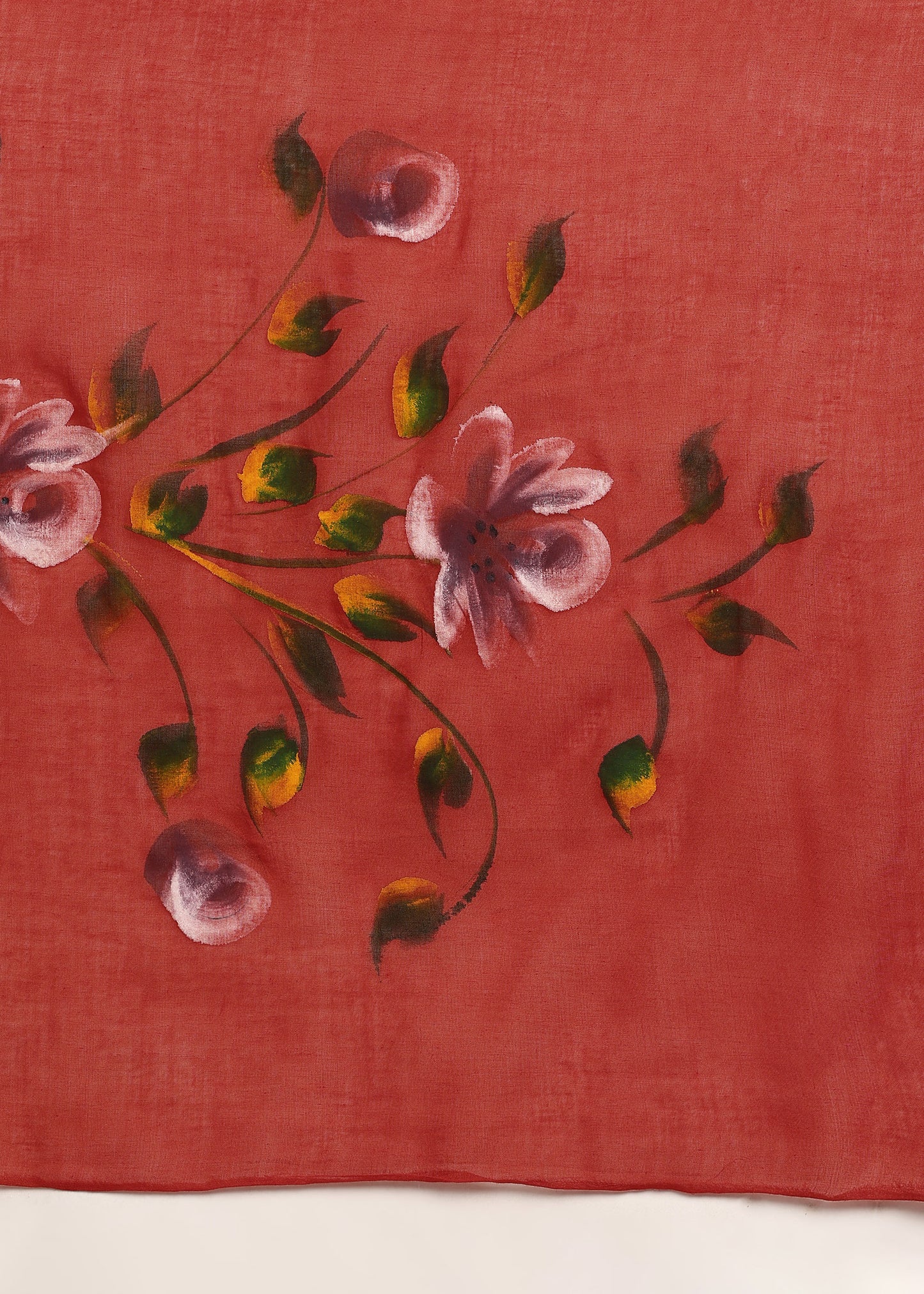 RED HANDPAINTED FLORAL SUIT SET