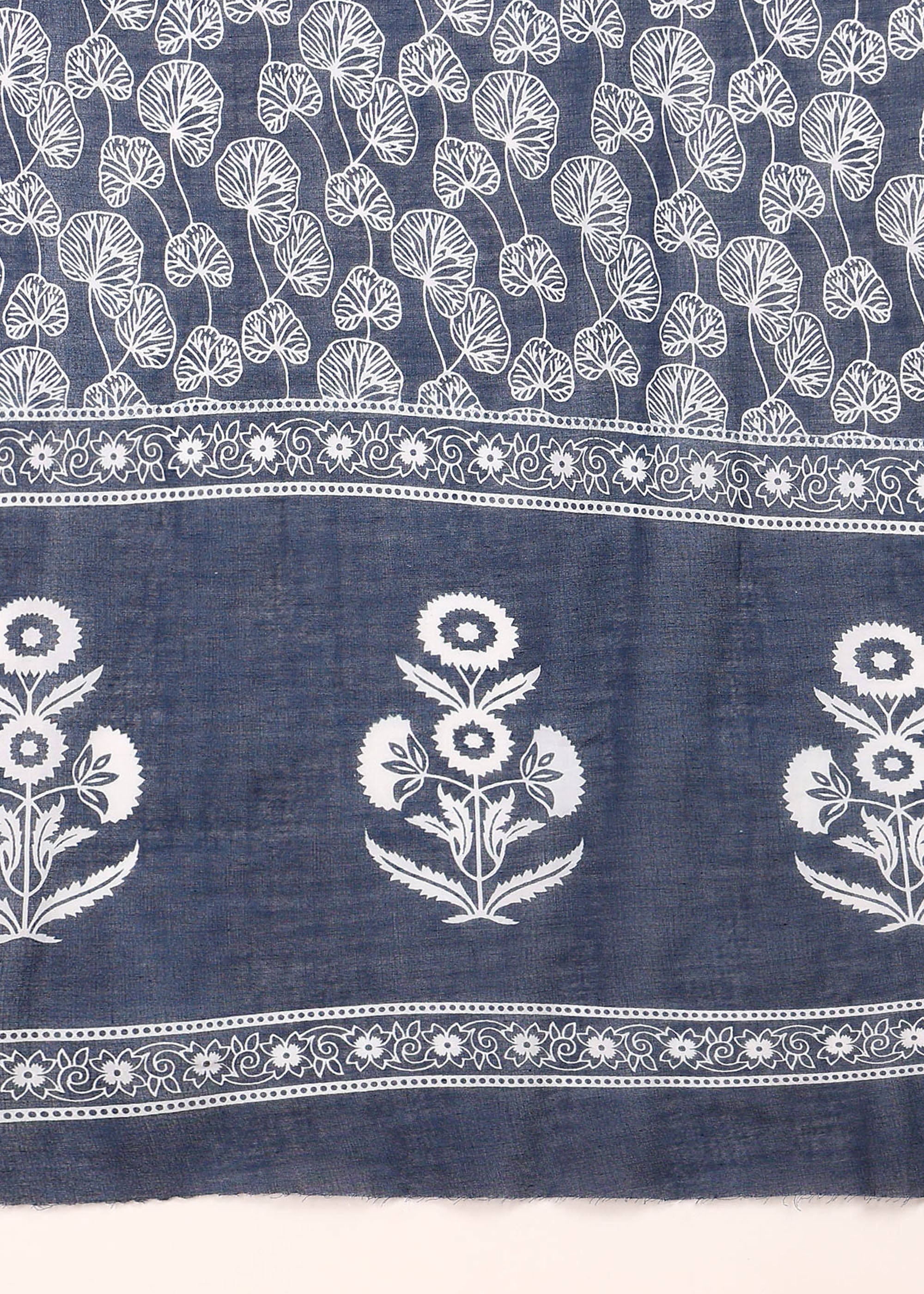 INDIGO FLORAL ANARKALI SUIT SET