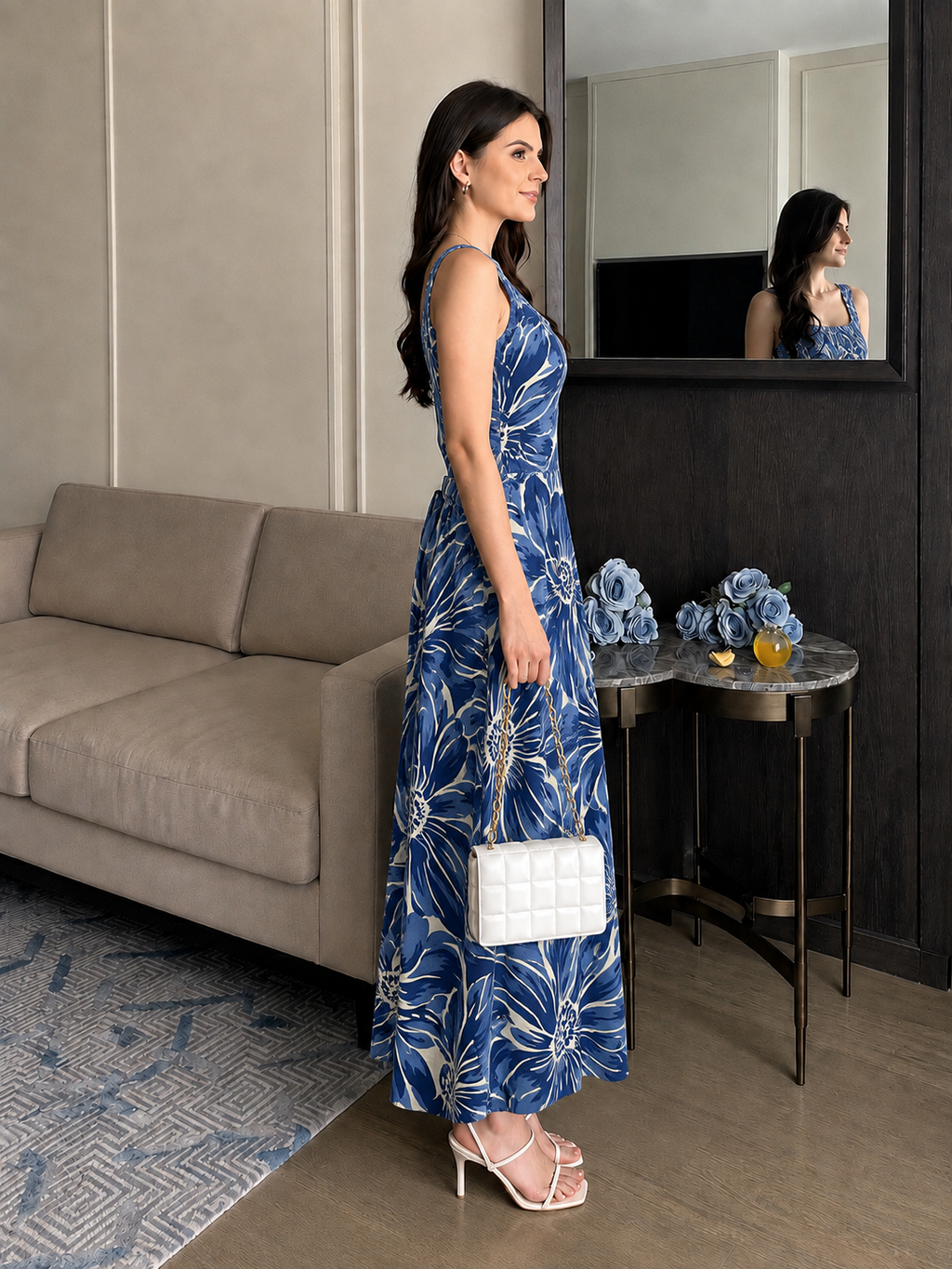 TROPICAL STRAP DRESS