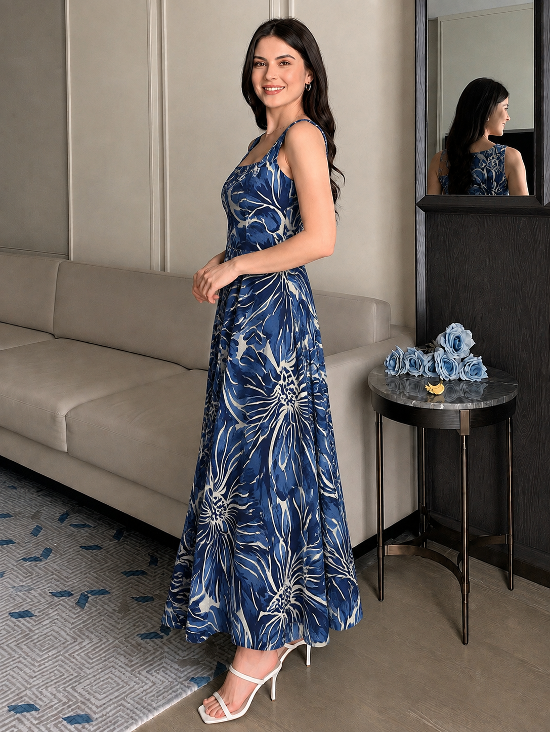 TROPICAL STRAP DRESS