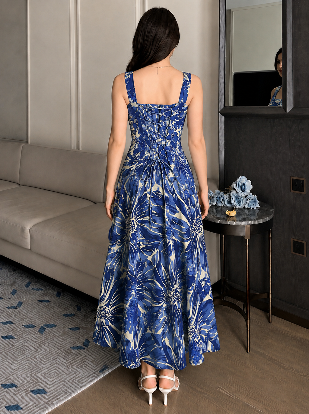 TROPICAL STRAP DRESS